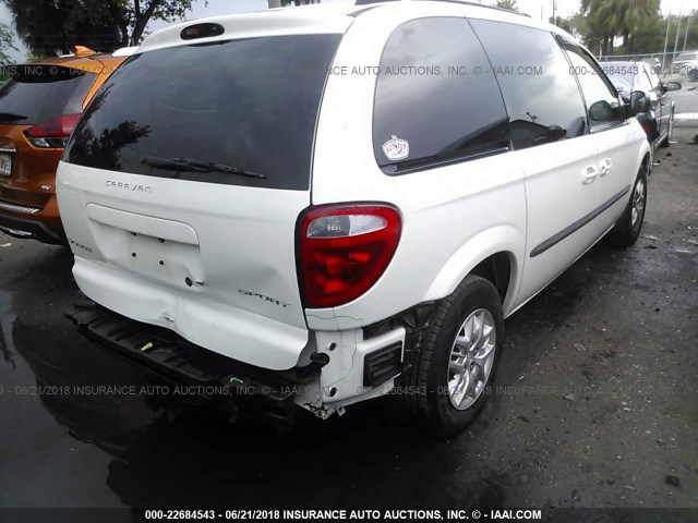 1B4GP45372B667723 - 2002 DODGE CARAVAN SPORT WHITE photo 4