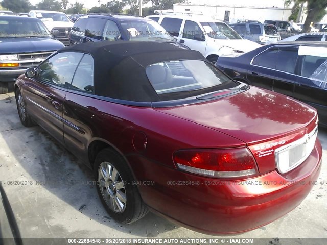 1C3EL65R44N162847 - 2004 CHRYSLER SEBRING LIMITED RED photo 3