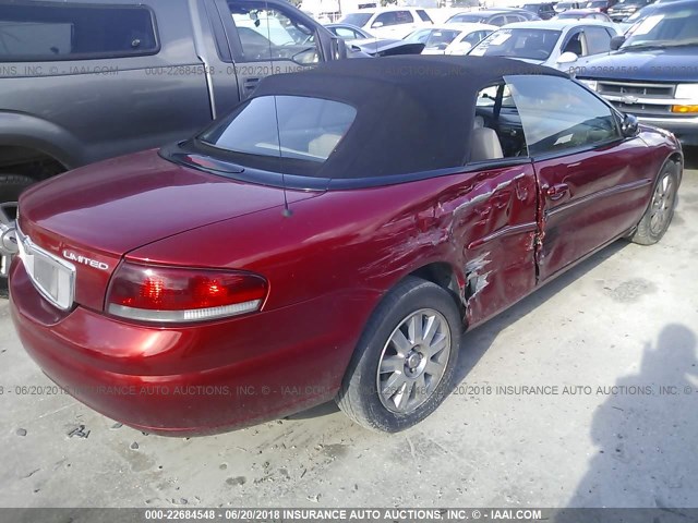 1C3EL65R44N162847 - 2004 CHRYSLER SEBRING LIMITED RED photo 4