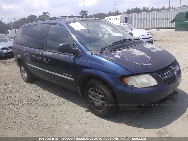 2B4GP44G71R188223 - 2001 DODGE GRAND CARAVAN SPORT BLUE photo 1