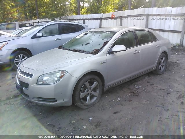 1G1ZF57509F106634 - 2009 CHEVROLET MALIBU HYBRID SILVER photo 2