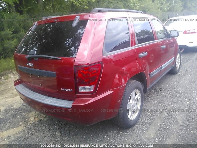 1J4GR48K05C612054 - 2005 JEEP GRAND CHEROKEE LAREDO/COLUMBIA/FREEDOM 红色 照片 4