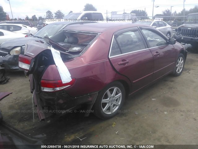 1HGCM66543A051587 - 2003 HONDA ACCORD EX BURGUNDY photo 4