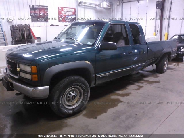 1GTGK29F9SE531022 - 1995 GMC SIERRA K2500 GREEN photo 2