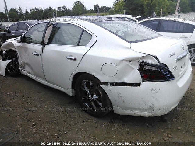 1N4AA5AP3DC818617 - 2013 NISSAN MAXIMA S/SV WHITE photo 3