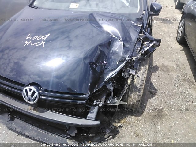 WVWAA7AJ2BW022857 - 2011 VOLKSWAGEN GOLF BLACK photo 6