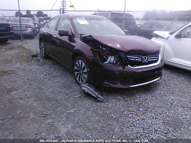 1HGCR6F52EA003087 - 2014 HONDA ACCORD HYBRID/EXL BURGUNDY photo 1