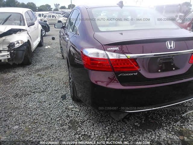 1HGCR6F52EA003087 - 2014 HONDA ACCORD HYBRID/EXL BURGUNDY photo 3