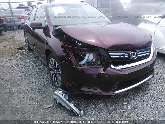 1HGCR6F52EA003087 - 2014 HONDA ACCORD HYBRID/EXL BURGUNDY photo 6