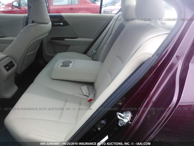 1HGCR6F52EA003087 - 2014 HONDA ACCORD HYBRID/EXL BURGUNDY photo 8