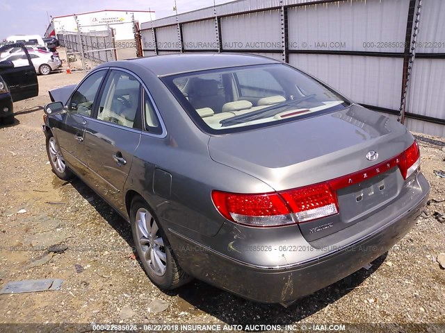 KMHFC46F56A088045 - 2006 HYUNDAI AZERA SE/LIMITED GREEN photo 3