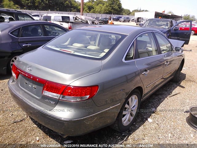 KMHFC46F56A088045 - 2006 HYUNDAI AZERA SE/LIMITED GREEN photo 4