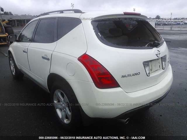 JN8AZ08W44W341198 - 2004 NISSAN MURANO SL/SE WHITE photo 3