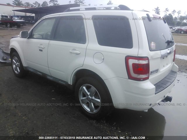 1FMCU04G09KB93580 - 2009 FORD ESCAPE LIMITED WHITE photo 3