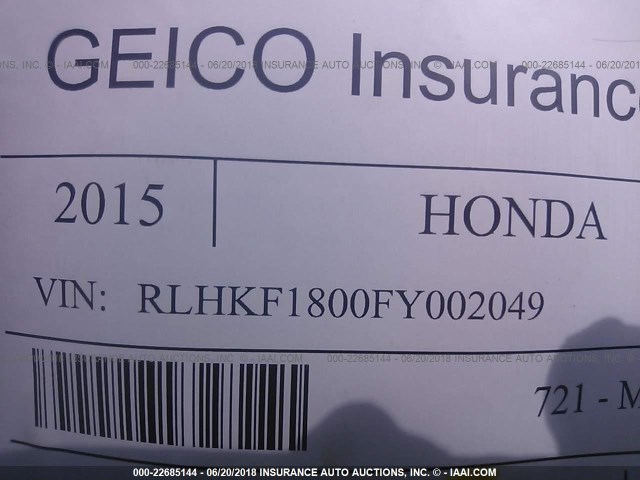 RLHKF1800FY002049 - 2015 HONDA PCX 150 WHITE photo 10