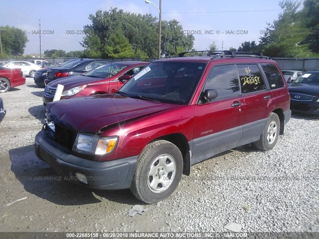 JF1SF6359XH748085 - 1999 SUBARU FORESTER L RED photo 2