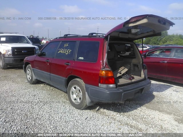 JF1SF6359XH748085 - 1999 SUBARU FORESTER L RED photo 3