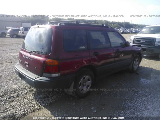 JF1SF6359XH748085 - 1999 SUBARU FORESTER L RED photo 4