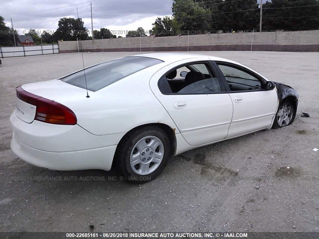 2B3HD46R12H241974 - 2002 DODGE INTREPID SE WHITE photo 4