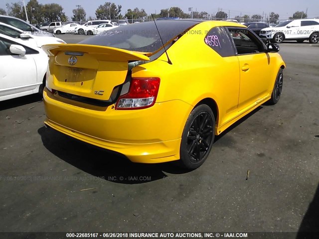 JTKJF5C74C3023544 - 2012 TOYOTA SCION TC 黄色 照片 4