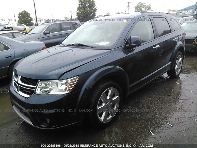 3C4PDCDG8DT558280 - 2013 DODGE JOURNEY CREW BLUE photo 2