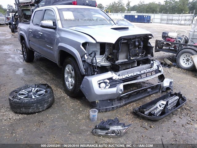 5TFCZ5AN4HX075345 - 2017 TOYOTA TACOMA DBL CAB/SR/TRDSPT/OR/PRO ვერცხლისფერი ფოტო 1