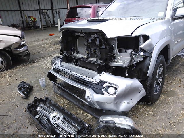 5TFCZ5AN4HX075345 - 2017 TOYOTA TACOMA DBL CAB/SR/TRDSPT/OR/PRO ვერცხლისფერი ფოტო 6
