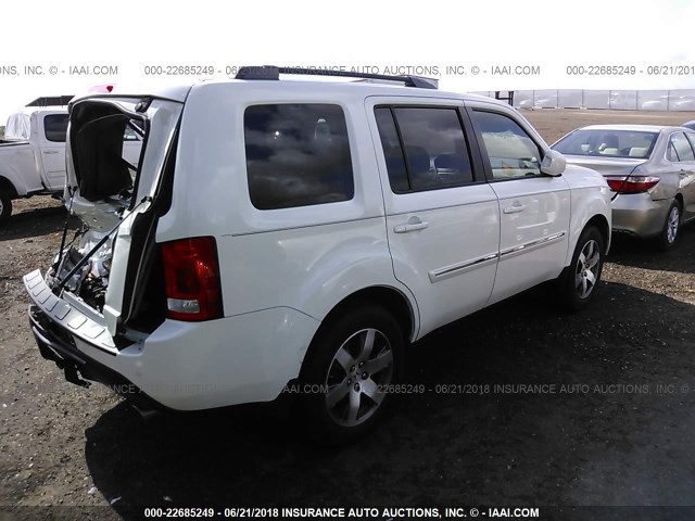 5FNYF4H90CB010884 - 2012 HONDA PILOT TOURING WHITE photo 4