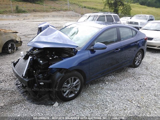 5NPD84LFXJH282623 - 2018 HYUNDAI ELANTRA SEL/VALUE/LIMITED BLUE photo 2