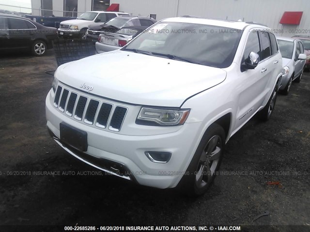 1C4RJFCG6EC132721 - 2014 JEEP GRAND CHEROKEE OVERLAND WHITE photo 2