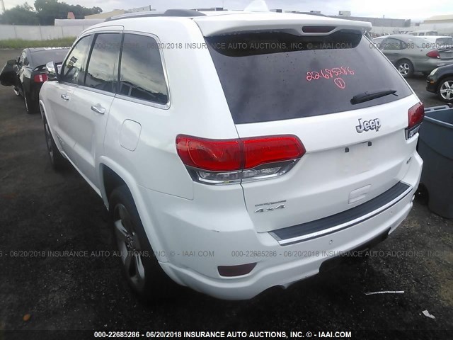 1C4RJFCG6EC132721 - 2014 JEEP GRAND CHEROKEE OVERLAND WHITE photo 3