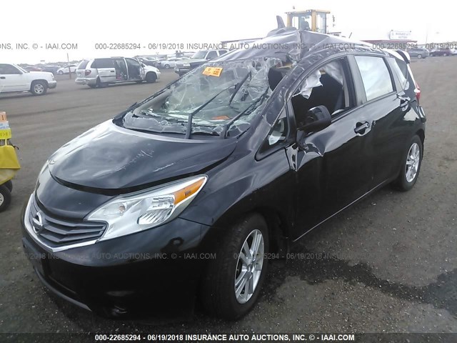 3N1CE2CP5EL375821 - 2014 NISSAN VERSA NOTE S/S PLUS/SV/SL BLACK photo 2