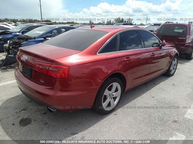 WAUBGAFC1CN013422 - 2012 AUDI A6 PREMIUM RED photo 4