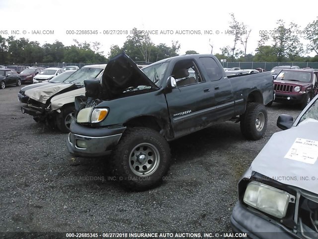 5TBBT4410YS052160 - 2000 TOYOTA TUNDRA ACCESS CAB/ACCESS CAB SR5 GREEN photo 2