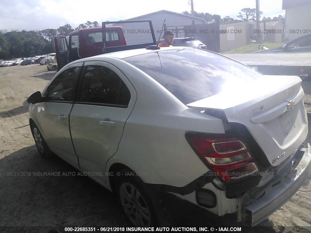 1G1JB5SH0H4172427 - 2017 CHEVROLET SONIC LS 白色 照片 3