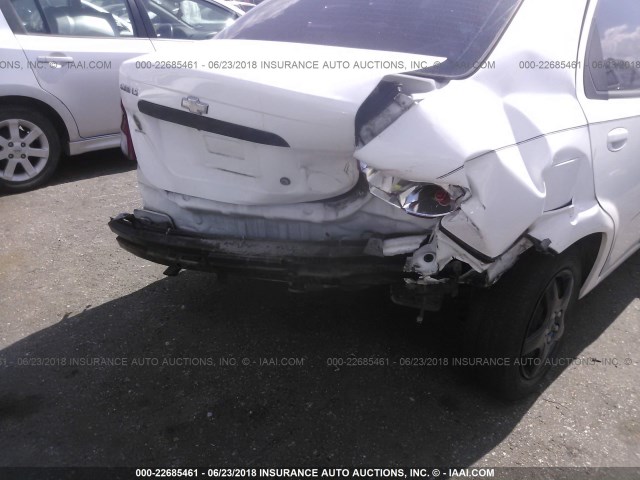 KL1TD56636B668857 - 2006 CHEVROLET AVEO LS WHITE photo 6