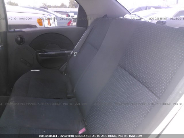 KL1TD56636B668857 - 2006 CHEVROLET AVEO LS WHITE photo 8