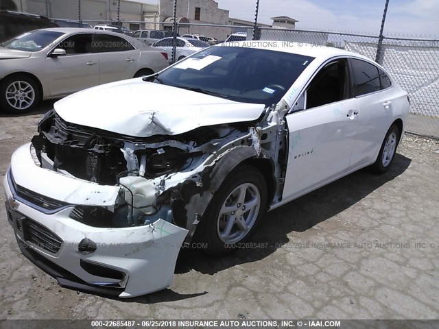 1G1ZB5ST5GF343845 - 2016 CHEVROLET MALIBU LS WHITE photo 2