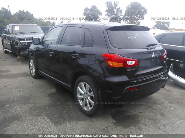 JA4AR4AU1CZ004765 - 2012 MITSUBISHI OUTLANDER SPORT SE BLACK photo 3