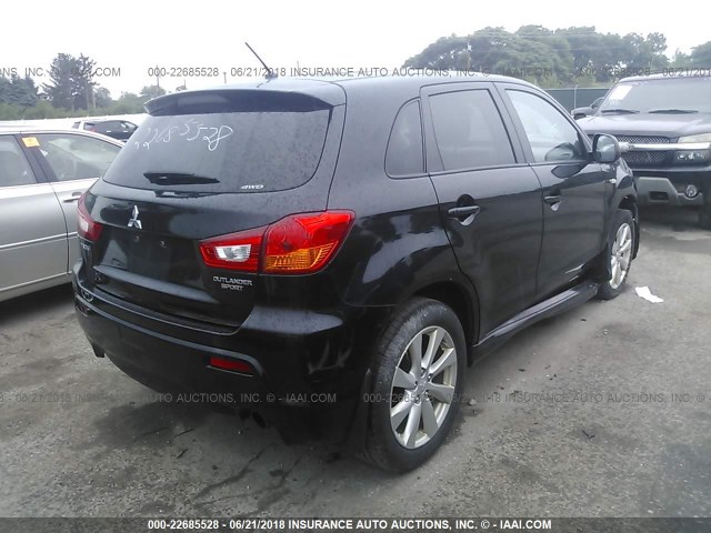 JA4AR4AU1CZ004765 - 2012 MITSUBISHI OUTLANDER SPORT SE BLACK photo 4