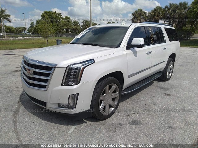 1GYS3HKJ3HR255859 - 2017 CADILLAC ESCALADE ESV LUXURY WHITE photo 2