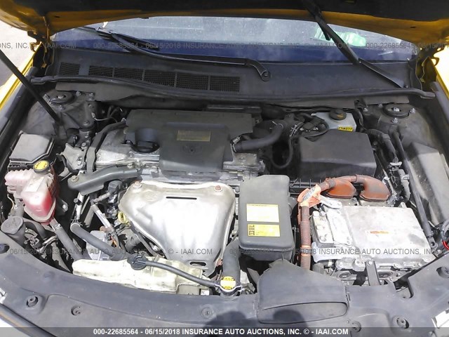 4T1BD1FK9EU114652 - 2014 TOYOTA CAMRY HYBRID/LE/XLE ყვითელი ფოტო 10