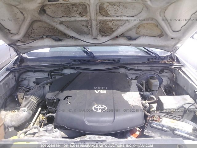 5TETU62N36Z308804 - 2006 TOYOTA TACOMA PRERUNNER ACCESS CAB WHITE photo 10