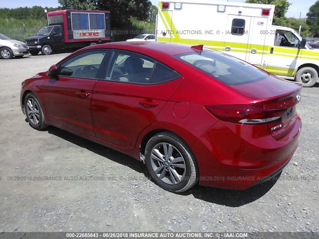 5NPD84LFXJH256409 - 2018 HYUNDAI ELANTRA SEL/VALUE/LIMITED RED photo 3