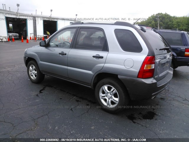 KNDJE723887533836 - 2008 KIA SPORTAGE EX/LX GRAY photo 3