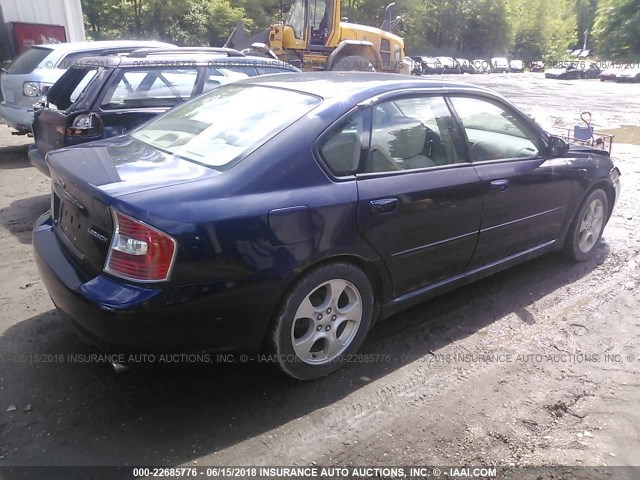 4S3BL626966201194 - 2006 SUBARU LEGACY 2.5I LIMITED BLUE photo 4