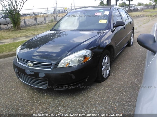 2G1WT58K079189326 - 2007 CHEVROLET IMPALA LT BLACK photo 2