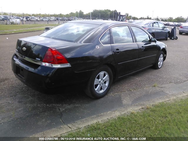 2G1WT58K079189326 - 2007 CHEVROLET IMPALA LT BLACK photo 4