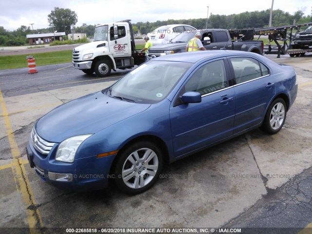 3FAHP08189R109174 - 2009 FORD FUSION SEL BLUE photo 2