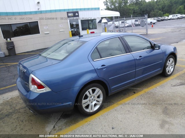 3FAHP08189R109174 - 2009 FORD FUSION SEL BLUE photo 4